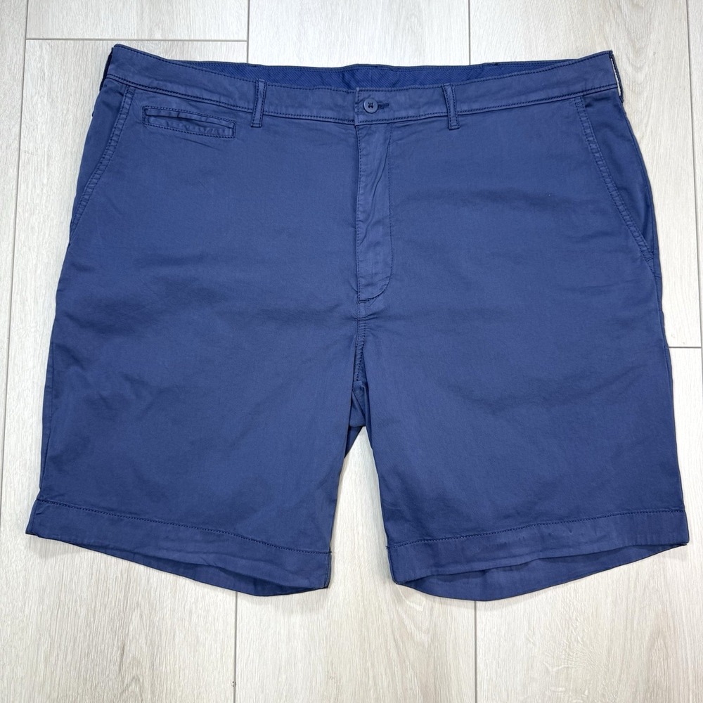Cremieux Men's Size 40 Navy Stretch Chino Shorts Flat Front Cotton Lyocell Blend
